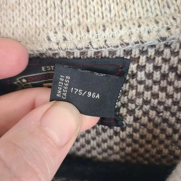 RRL Ralph Lauren Southwestern Shawl Collar Cardigan Beige Brown Wool Blend M - Picture 3 of 10